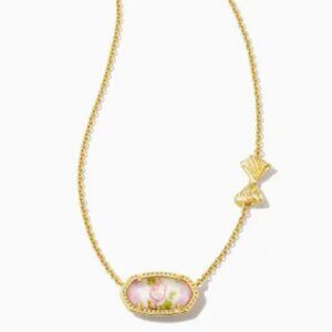 Kendra Scott X LoveShackFancy Pink and Gold Elisa Necklace 🎀 NWT 🎀